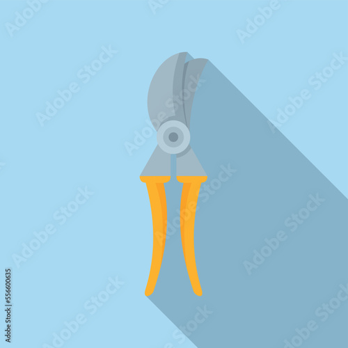 Steel secateur icon flat vector. Work pruning. Hand tool