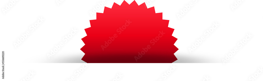 Fototapeta premium Red paper tag label ripped torn cut edges isolated background