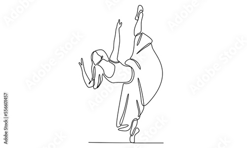 continuous line of woman ballet dancer