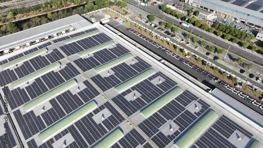 solar panel on factory rooftop solar panel on factory rooftop