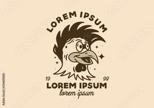 Illustration design of a rooster head