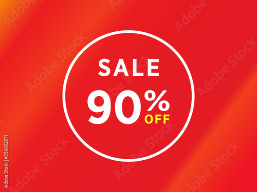 diskon tag peringatan gambar seni vektor iklan, banner di latar belakang gradasi merah dalam berbagai warna.