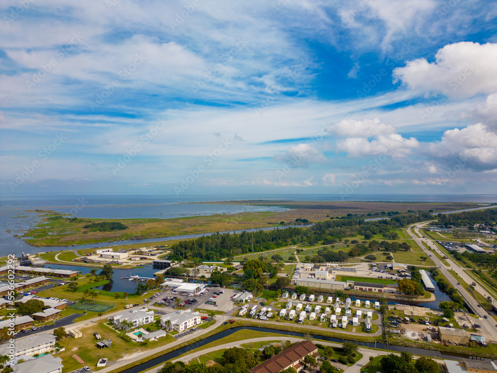 Aerial photo coastal communities in Clewiston FL