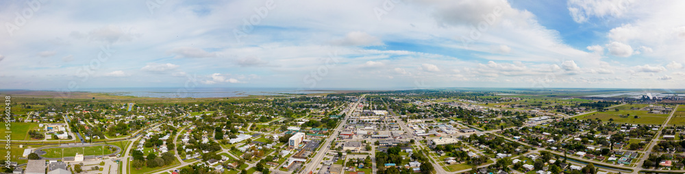 Fototapeta premium Aerial 360 vr spherical photo Clewiston FL USA