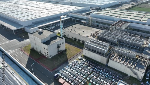 solar panel on factory rooftop