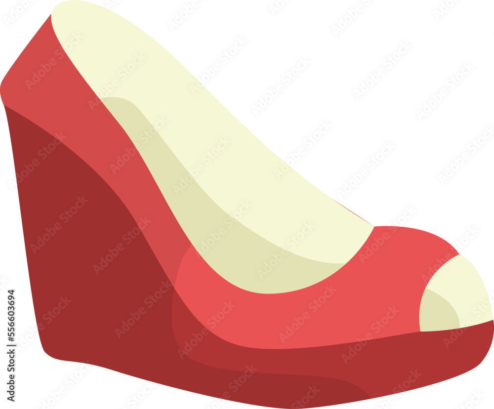 Red Wedge High Heels on Transparant Background Red Wedge High Heels on Transparant Background