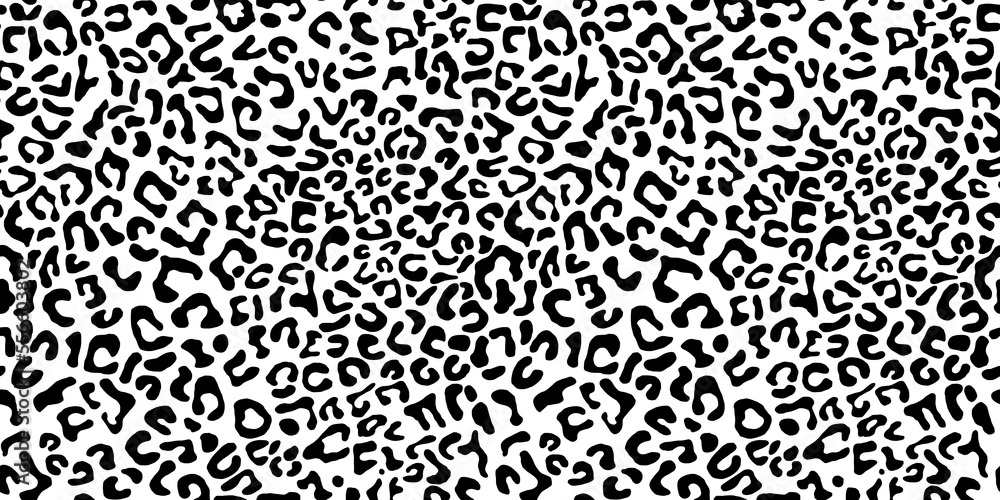 Leopard print pattern seamless design on black and white pattern Leopard print pattern seamless design on black and white pattern