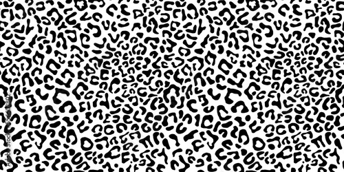 Leopard print pattern seamless design on black and white pattern