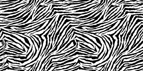 Tiger print pattern seamless design on black and white pattern