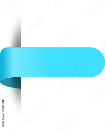 Blue paper tag label ripped torn cut edges isolated background