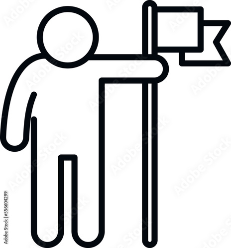 Voter icon outline vector. Vote election. Poll ballot