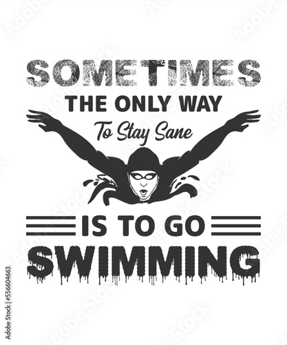 Swimming lover theme, slogan graphics, and illustrations with patches for t-shirts and other uses.