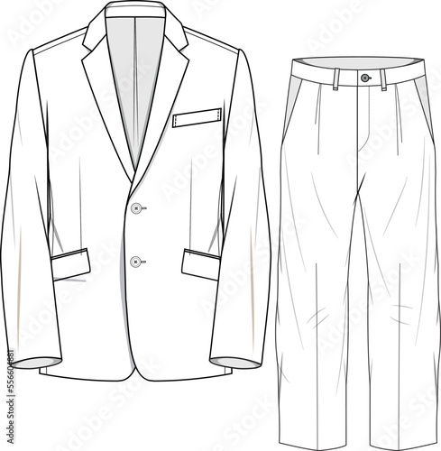 MAN BLAZER JACKET AND PANT SUIT CORPORATE WEAR DRESS FLAT DESIGN VECTOR