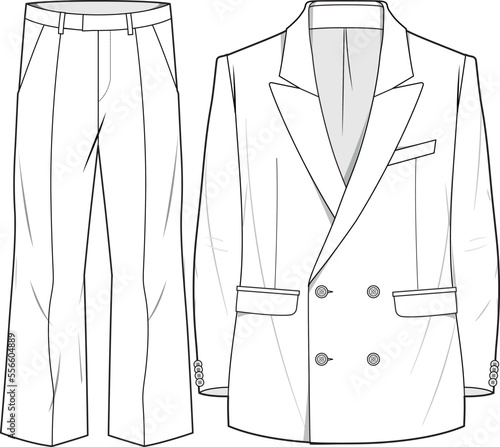 MAN BLAZER JACKET AND PANT SUIT CORPORATE WEAR DRESS FLAT DESIGN VECTOR