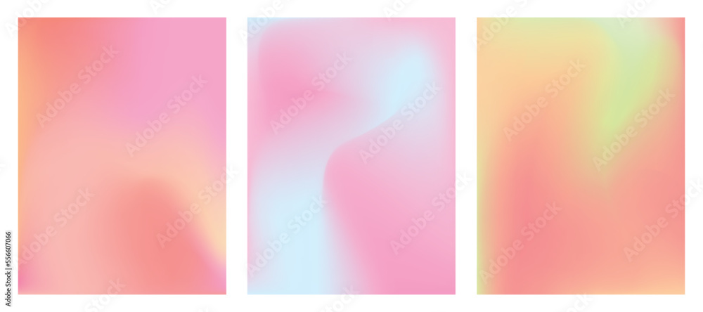 Set of gradient colorful background for template, poster, social media, decoration. Vector illustration
