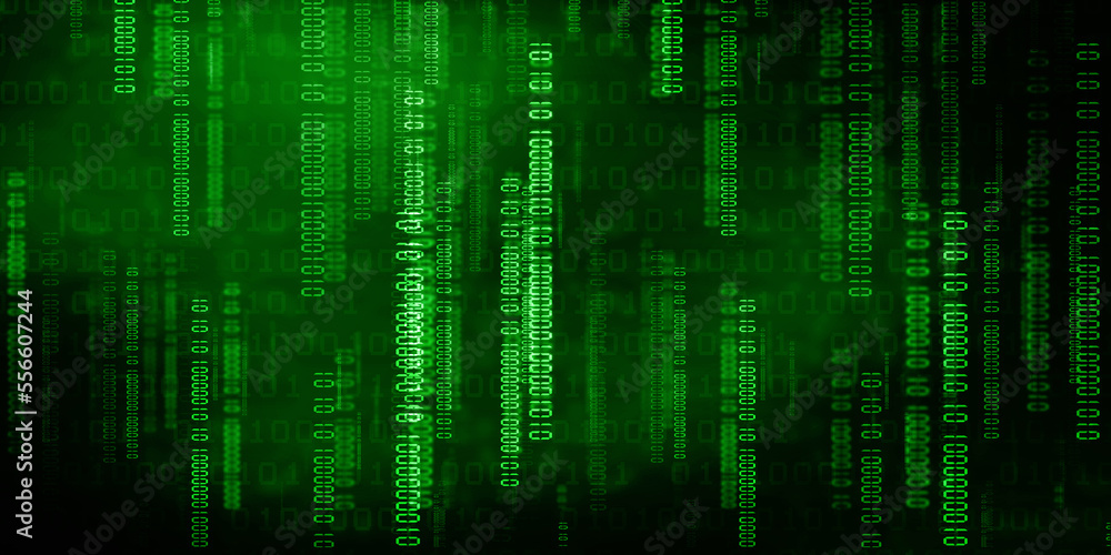 2d illustration abstract digital binary data on computer screen 2d illustration abstract digital binary data on computer screen
