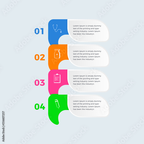 Medical infographic or pharmacy infographic, Four Options Modern medicine Infographic template