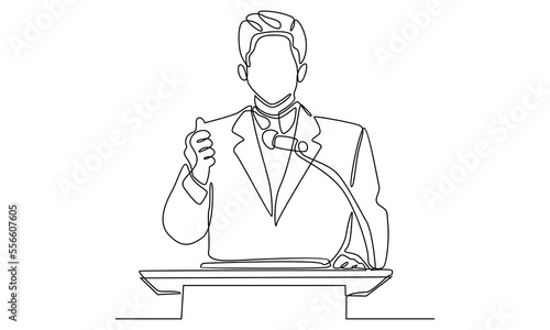 continuous line of public speaker