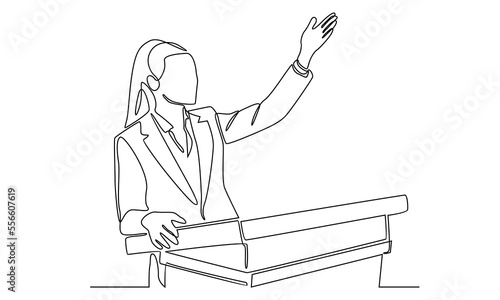 continuous line of public speaker