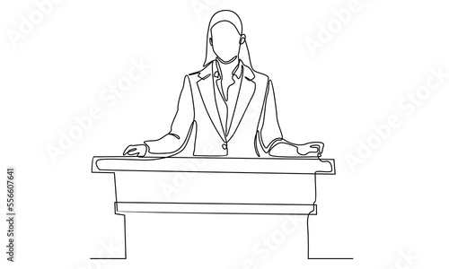 continuous line of public speaker