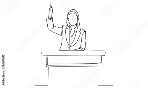 continuous line of public speaker