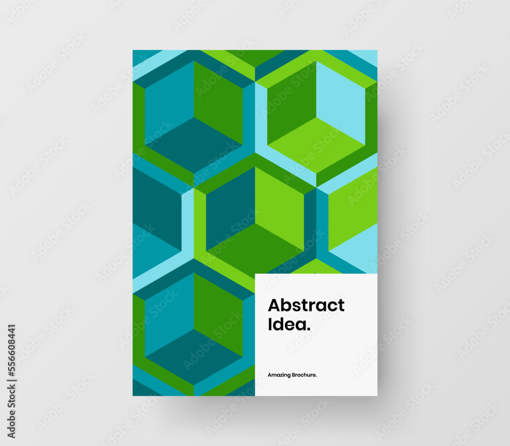 Fototapeta premium Multicolored company cover A4 vector design layout. Trendy mosaic shapes leaflet concept.