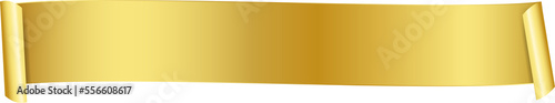 Gold ribbon banner tag label design, isolated background