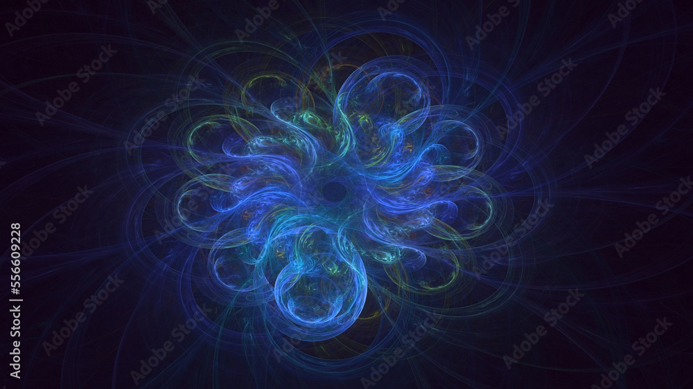 3D rendering abstract colorful fractal light background