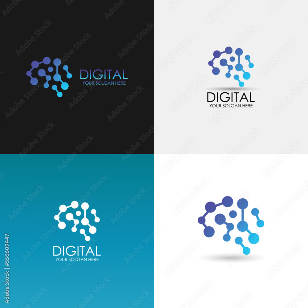 Human Brain Logo, Neural Network, Memory Atlas, Minimal Design Vector ...