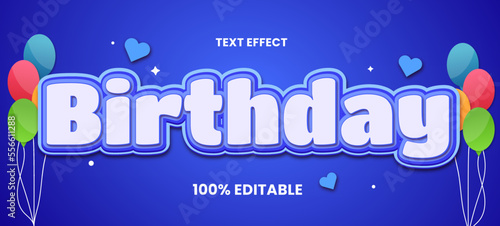 Happy birthday text effect premium vector