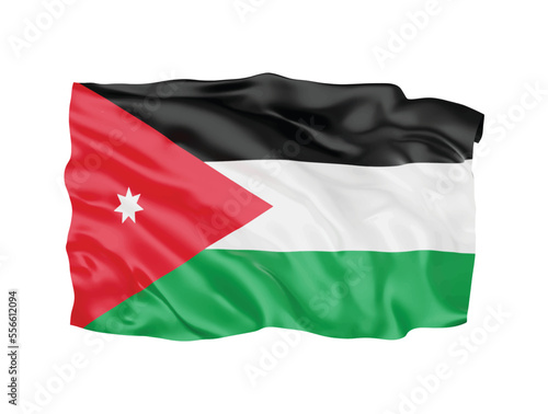 3d Jordan flag national sign symbol