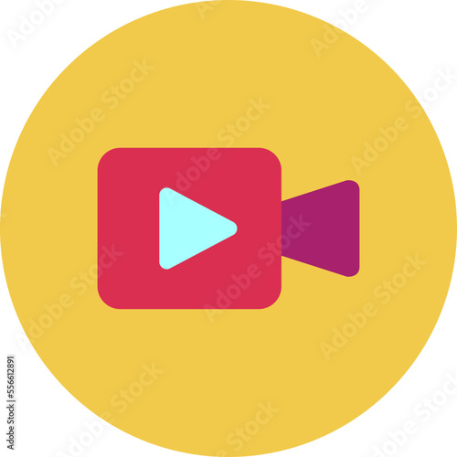 Video Calling App Multicolor Circle Flat Icon