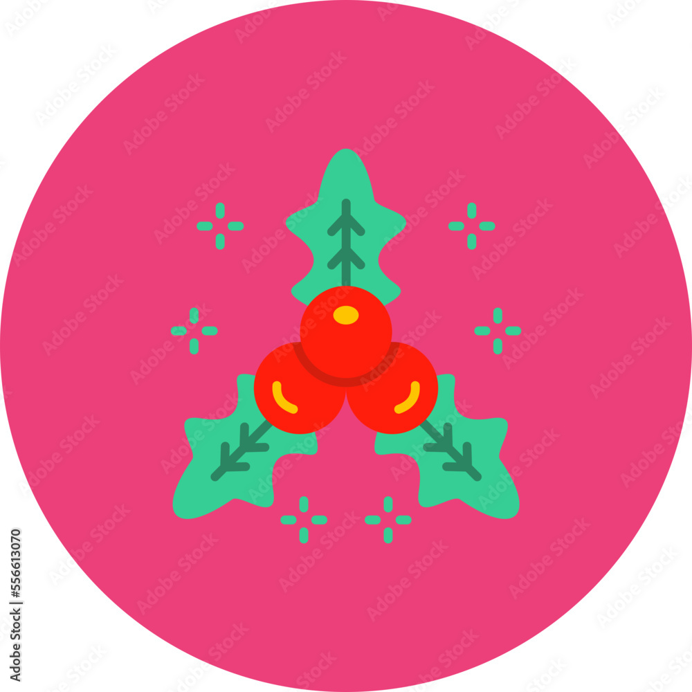 Obraz premium Mistletoe Multicolor Circle Flat Icon