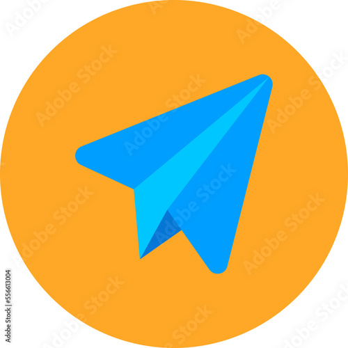 Telegram Multicolor Circle Flat Icon