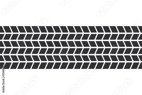 Auto tire tread seamless element. Car tire pattern, wheel tyre tread track. Tyre print. Vector illustration isolated on white background.