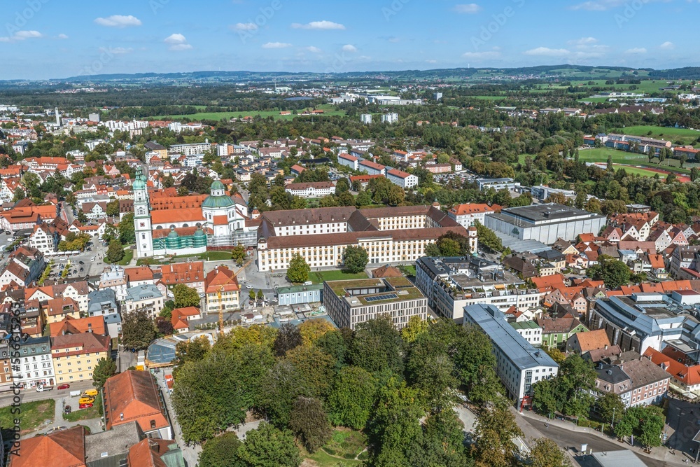 Die nördliche Innenstadt von Kempten im Allgäu im Luftbild