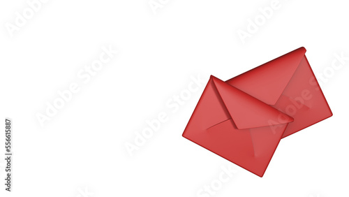 Top View Of Two Envelope Element In 3D Rendering.