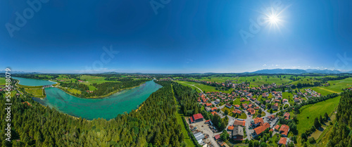Fototapeta Naklejka Na Ścianę i Meble -  360° Rundblick auf die Region um Prem und den Premer Lechsee