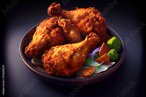 Fotografie, Obraz Fried Chicken roasted fresh snack food