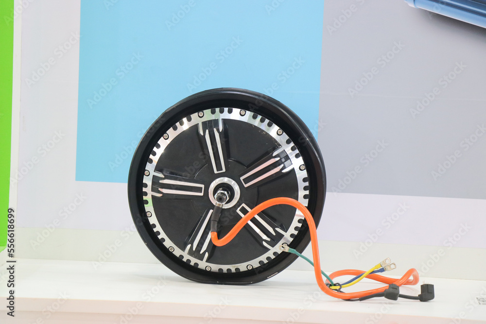 Electric scooter hub motor or BLDC motor for electric vehicles with wires  for connection, Brushless dc motor for electric scooters Photos | Adobe  Stock