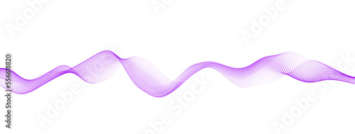 Dynamic sound wave isolated on white background. Musical particle pulsing. Purple energy flow concept. Vector illustration.