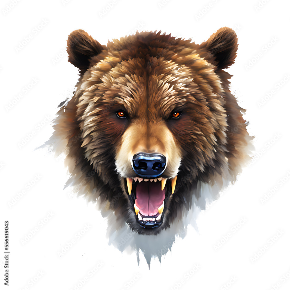 Fototapeta premium angry brown bear head