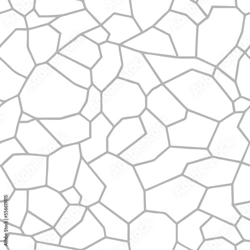 Paving stone coating for fillings. Terrazzo flooring vector white seamless pattern. Trencadis texture with white stone chips. Wall or track tiles, walkway natural stone.