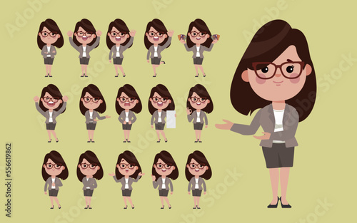 Set of people with different poses