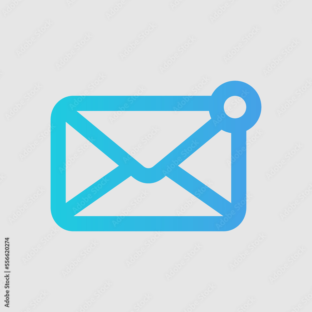 Email notification icon in gradient style, use for website mobile app presentation Email notification icon in gradient style, use for website mobile app presentation