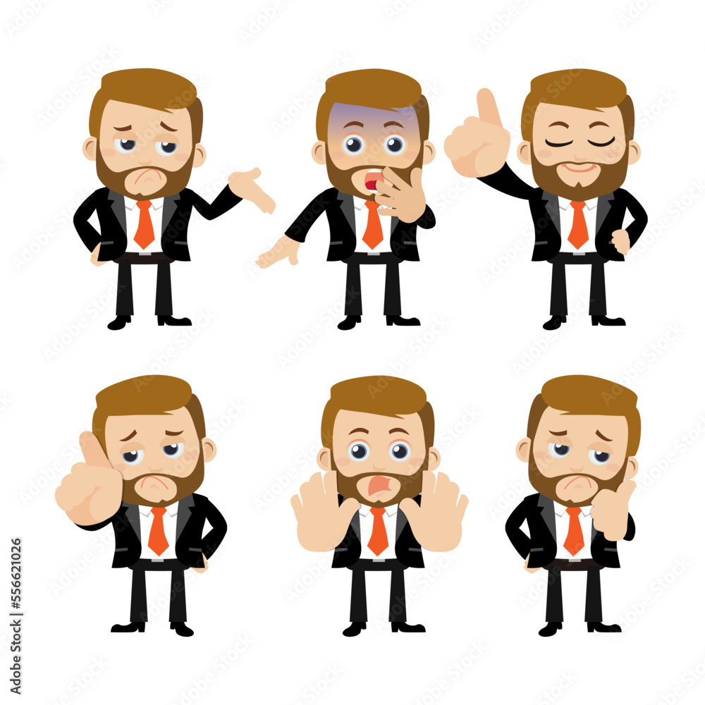 Set of man characters in different poses Set of man characters in different poses