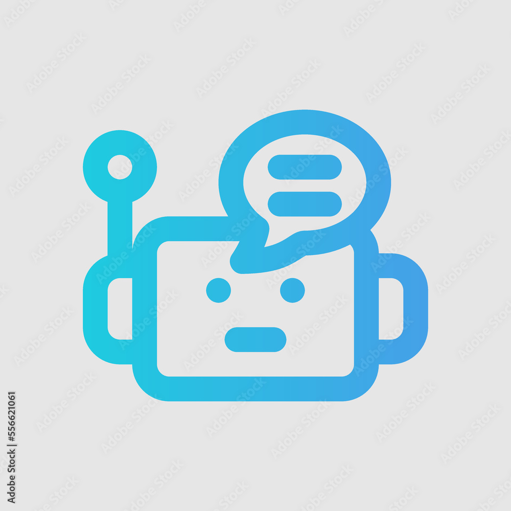 Chatbot icon in gradient style, use for website mobile app presentation Chatbot icon in gradient style, use for website mobile app presentation