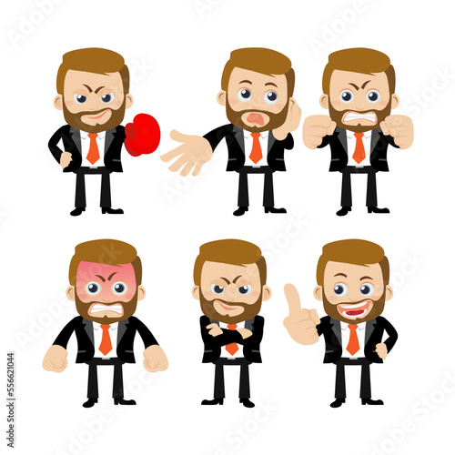 Set of man characters in different poses