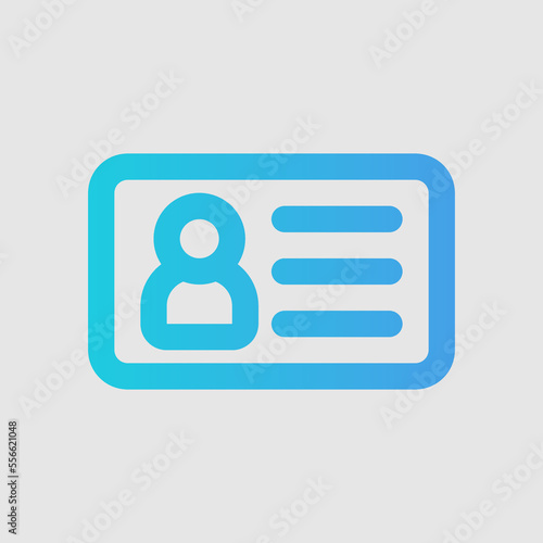 Id card icon in gradient style, use for website mobile app presentation