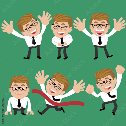 Set of man characters in different poses